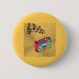 Retro Audio Boombox. Button