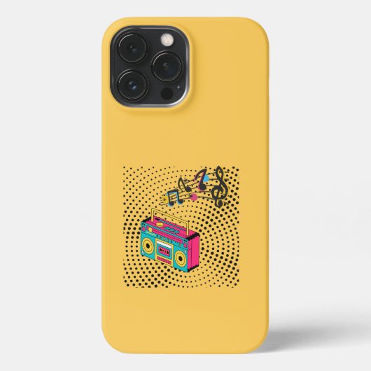 Retro Audio Boombox. iPhone Hülle (Rückseite)