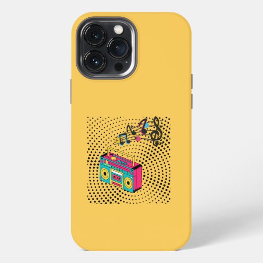 Retro Audio Boombox. iPhone Hülle (Rückseite)