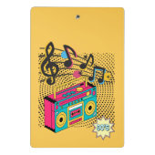 Retro Audio Boombox. Mini Klemmbrett (Rückseite)