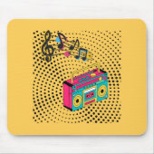 Retro Audio Boombox. Mousepad (Vorne)