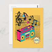 Retro Audio Boombox. Postkarte (Vorne/Hinten)