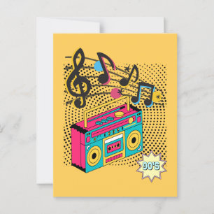Retro Audio Boombox. Postkarte