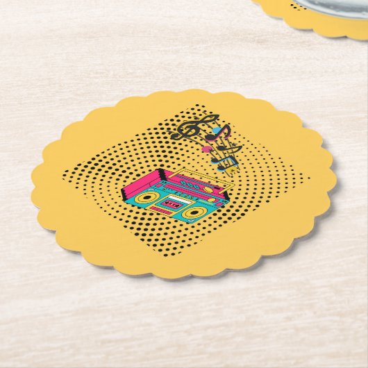 Retro Audio Boombox. Untersetzer (angewinkelt)