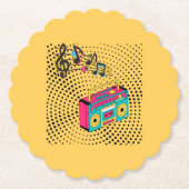 Retro Audio Boombox. Untersetzer (Vorderseite)