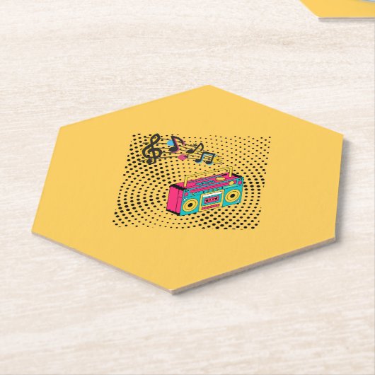 Retro Audio Boombox. Untersetzer (angewinkelt)