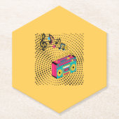 Retro Audio Boombox. Untersetzer (Vorderseite)