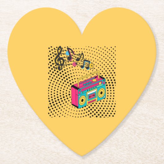 Retro Audio Boombox. Untersetzer (Vorderseite)