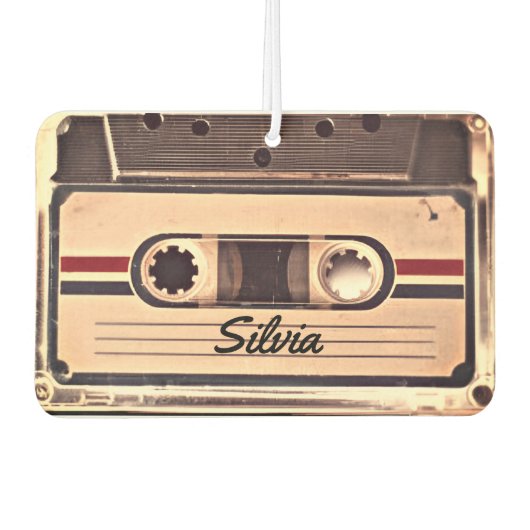 Retro Audio Cassette Individuelle Name Autolufterfrischer (Vorderseite)