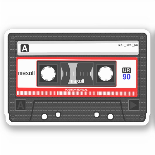 Retro-Audio-Kassettenband Aufkleber (Vorderseite)