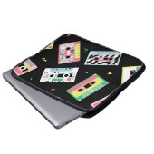 Retro-Audiobänder, 80er-Stil-Muster. Laptopschutzhülle (Vorne Knopf)