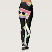 Retro-Audiobänder, 80er-Stil-Muster. Leggings (Rückseite)