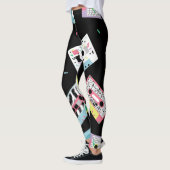Retro-Audiobänder, 80er-Stil-Muster. Leggings (Links)