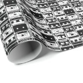 Retro-Audiobänder, altmodisches Muster. Geschenkpapier (Rolleneckpunkt)