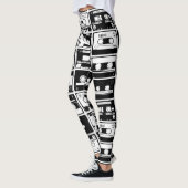 Retro-Audiobänder, altmodisches Muster. Leggings (Links)