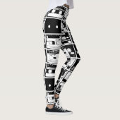 Retro-Audiobänder, altmodisches Muster. Leggings (Rechts)