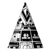 Retro-Audiobänder, altmodisches Muster. Partyhütchen (Rückseite)