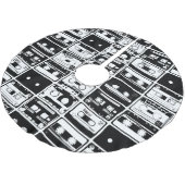 Retro-Audiobänder, altmodisches Muster. Polyester Weihnachtsbaumdecke (Schrägansicht)