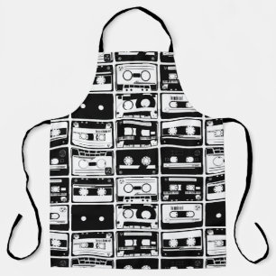 Retro-Audiobänder, altmodisches Muster. Schürze