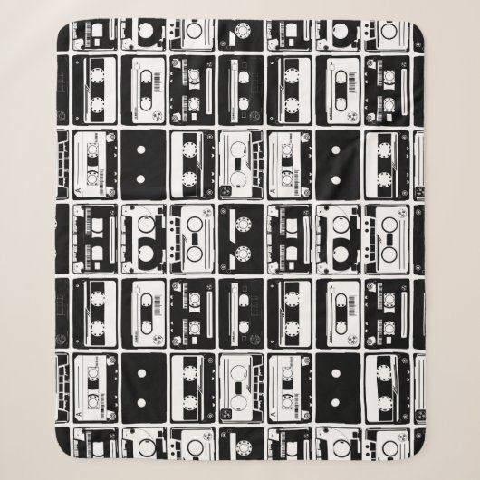 Retro-Audiobänder, altmodisches Muster. Sherpadecke (Vorderseite)