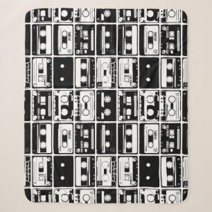 Retro-Audiobänder, altmodisches Muster. Sherpadecke
