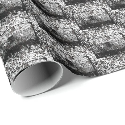 Retro-Audiokassette Geschenkpapier (Rolleneckpunkt)