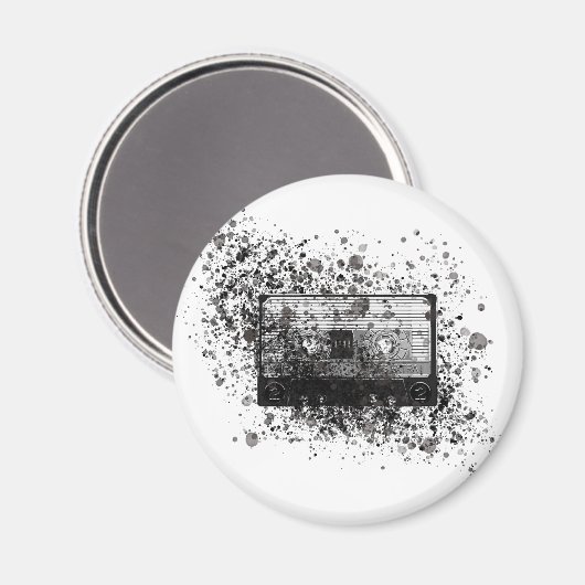 Retro-Audiokassette Magnet (Vorderseite/Rückseite)