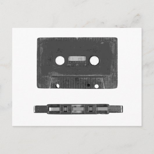 Retro-Audiokassette Postkarte (Vorderseite)