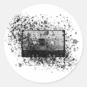 Retro-Audiokassette Runder Aufkleber
