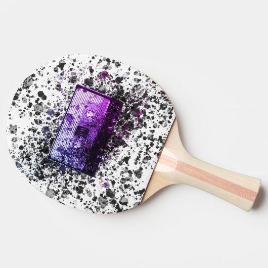 Retro-Audiokassette Tischtennis Schläger (Seitenansicht)