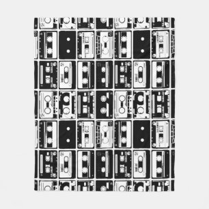 Retro-Audiokassetten, altmodisches Muster. Fleecedecke