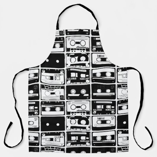 Retro-Audiokassetten, altmodisches Muster. Schürze (Vorderseite)