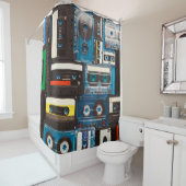 Retro-Audiokassetten Duschvorhang (Beispiel)