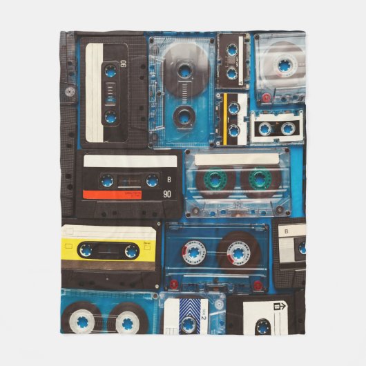 Retro-Audiokassetten Fleecedecke (Vorderseite)