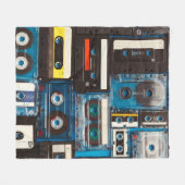 Retro-Audiokassetten Fleecedecke (Vorderseite (Horizontal))