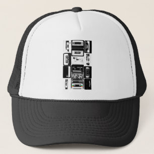 Retro Audiokassetten-Gruppe b&w Truckerkappe