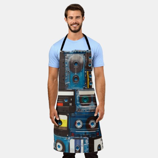 Retro-Audiokassetten Schürze (Getragen)