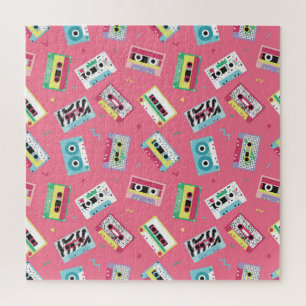 Retro-Audiokassetten: Stil der 80er Jahre. Puzzle