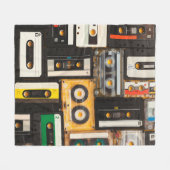 Retro-Audiokassettenband Fleecedecke (Vorderseite (Horizontal))