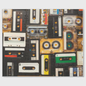 Retro-Audiokassettenband Geschenkpapier (Flach)