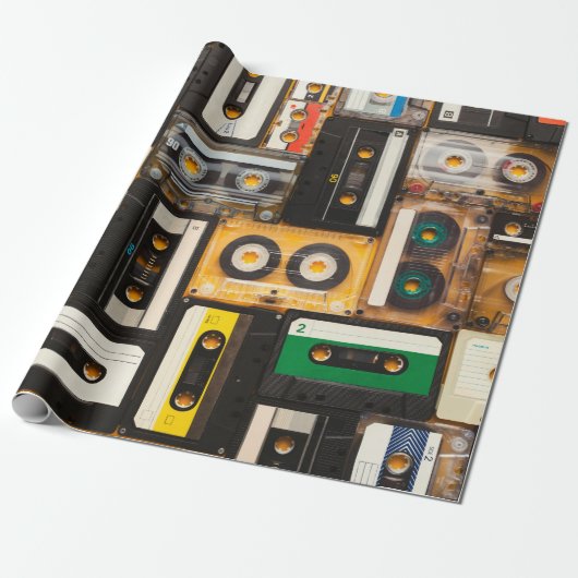 Retro-Audiokassettenband Geschenkpapier (Ungerollt)