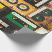 Retro-Audiokassettenband Geschenkpapier (Ecke)