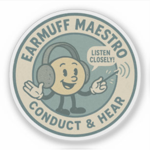 Retro Audiologie-Experte Spaß Aufkleber
