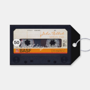 Retro Audiotape 50. Geburtstag Vielen Dank, Tag Geschenkanhänger