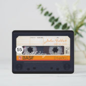 Retro Audiotape 55. Geburtstagsparty Einladung (Stehend Vorderseite)