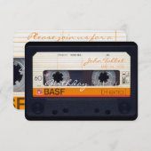 Retro Audiotape 60. Geburtstagsparty Einladung (Vorne/Hinten)