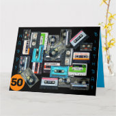 Retro Audiotape Cassette Mixtape Name Geburtstag B Karte (Gelbe Blume)