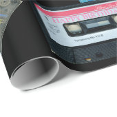 Retro Audiotape Cassette Mixtape name Geburtstag W Geschenkpapier (Rolleneckpunkt)