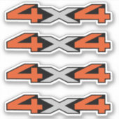 Retro-Aufkleber 4x4 Aufkleber (Vorderseite)