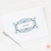 Retro-Aufkleber mit Lavender-Etikett Ovaler Aufkleber (Umschlag)